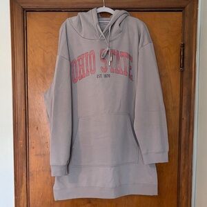 Ohio State Gray Hoodie Tunic Sweatshirt
